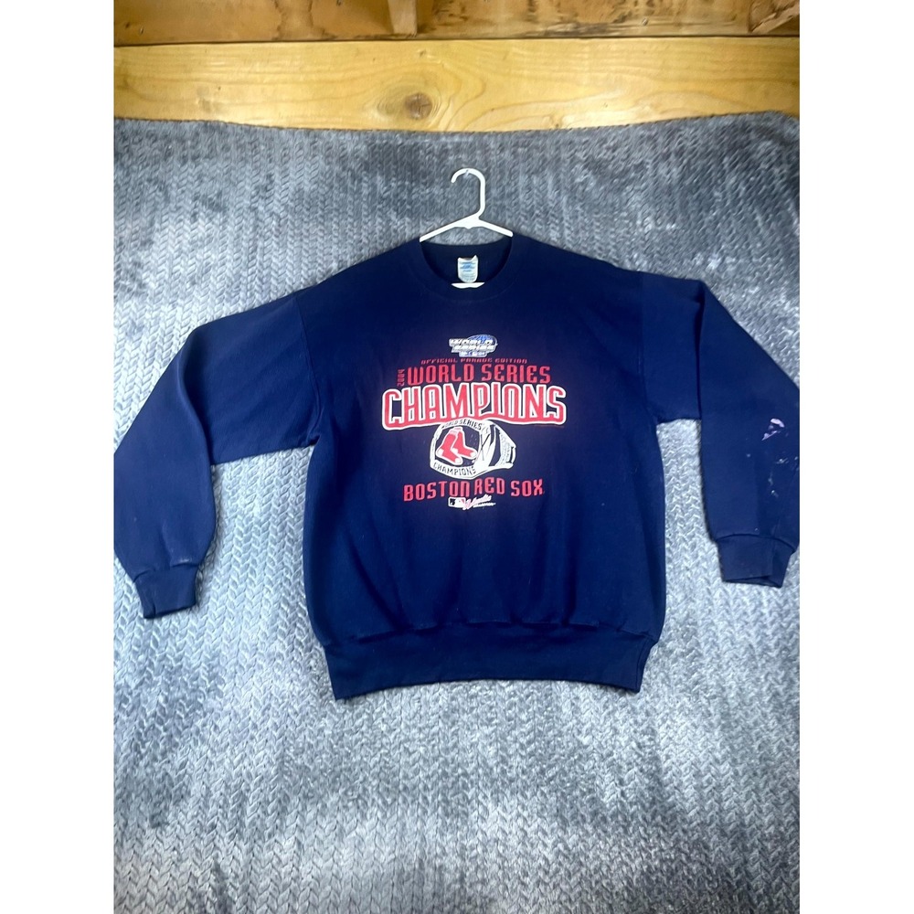VTG Delta Boston Red Sox 2004 World Series Champion Sweatshirt Adult L Navy Blue